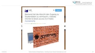 07.05.2015 Andrea Kamphuis & Natalie Masche / Unblinding Europe: Klinische Studiendaten ans Licht! 27
 