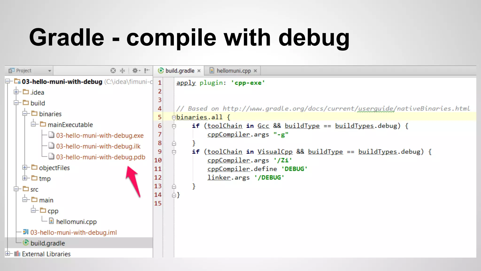 Gradle - compile with debug
 