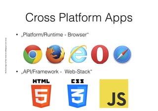 AlleRechteliegenbeiPeterHecker.Vervielfältigungistnichterlaubt.
Cross Platform Apps
• „Platform/Runtime - Browser“
• „API/Framework - Web-Stack“  
 
 
 
 