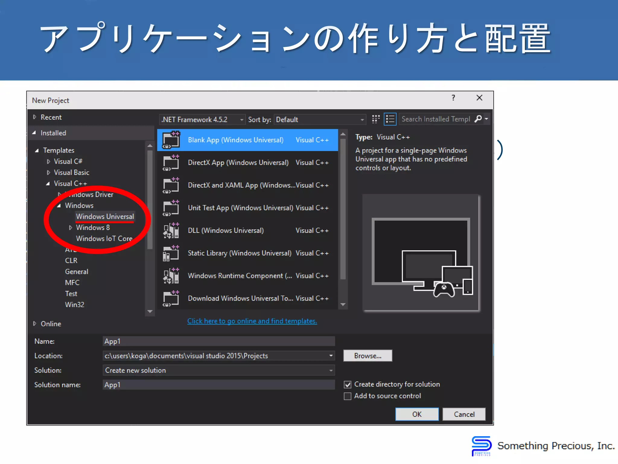 開発ツール
Visual Studio 2015（※現時点では RC）
Windows 10 or 8.1
 