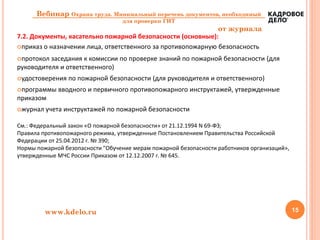 Охрана Труда. Минимальный Перечень Документов, Необходимый Для.