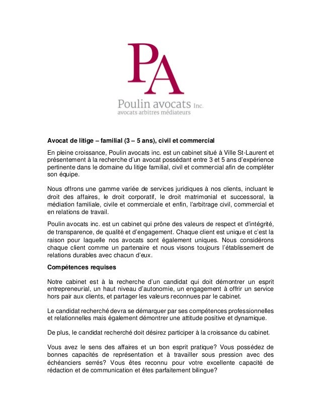 Offre d emploi avocat