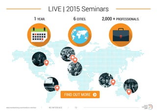 LIVE | 2015 Seminars
1 YEAR. 6 CITIES. 2,000 + PROFESSIONALS.
Find out more
NO INTERFACE 13www.trendwatching.com/trends/no-interface
 