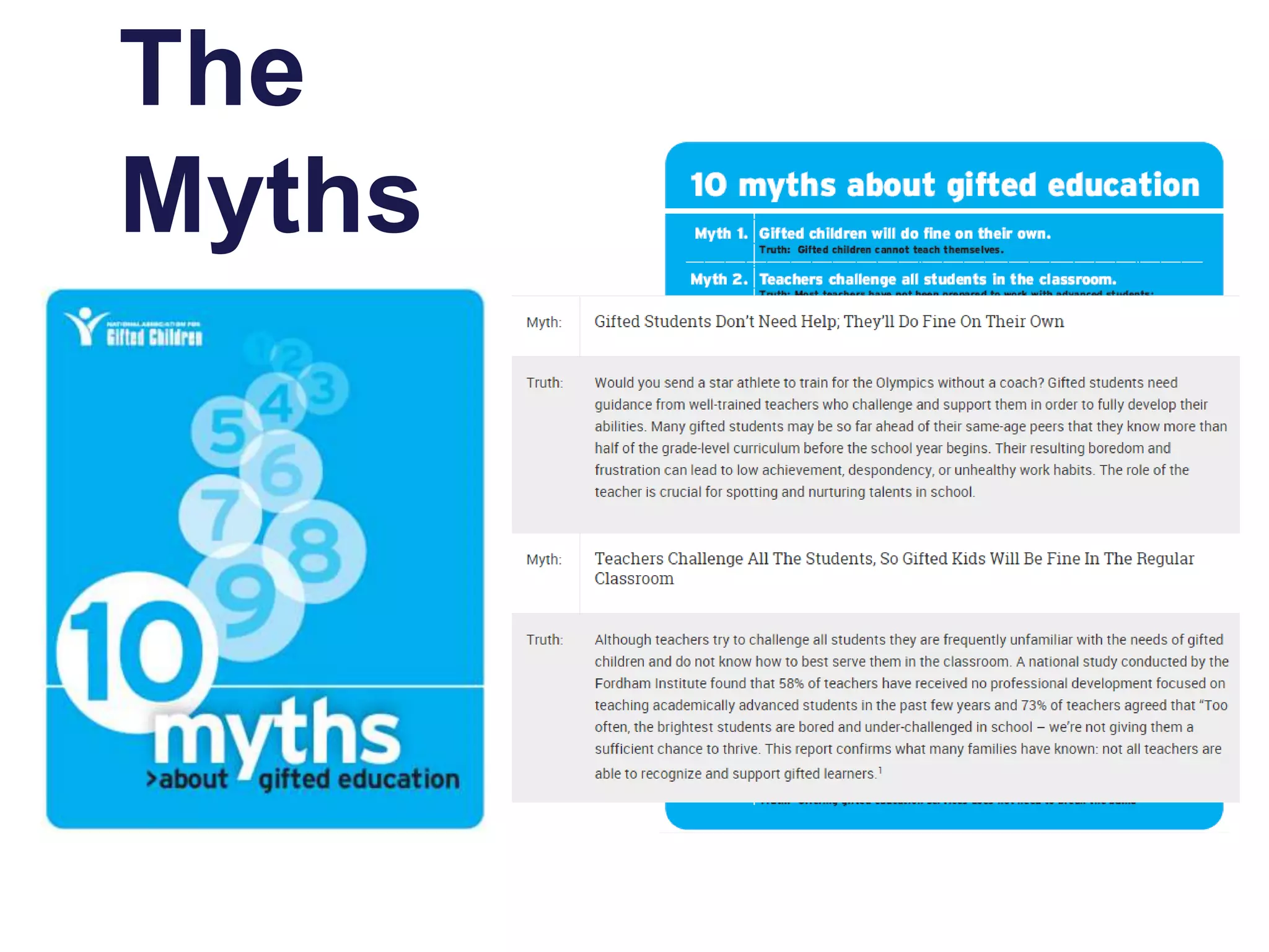 The
Myths
 