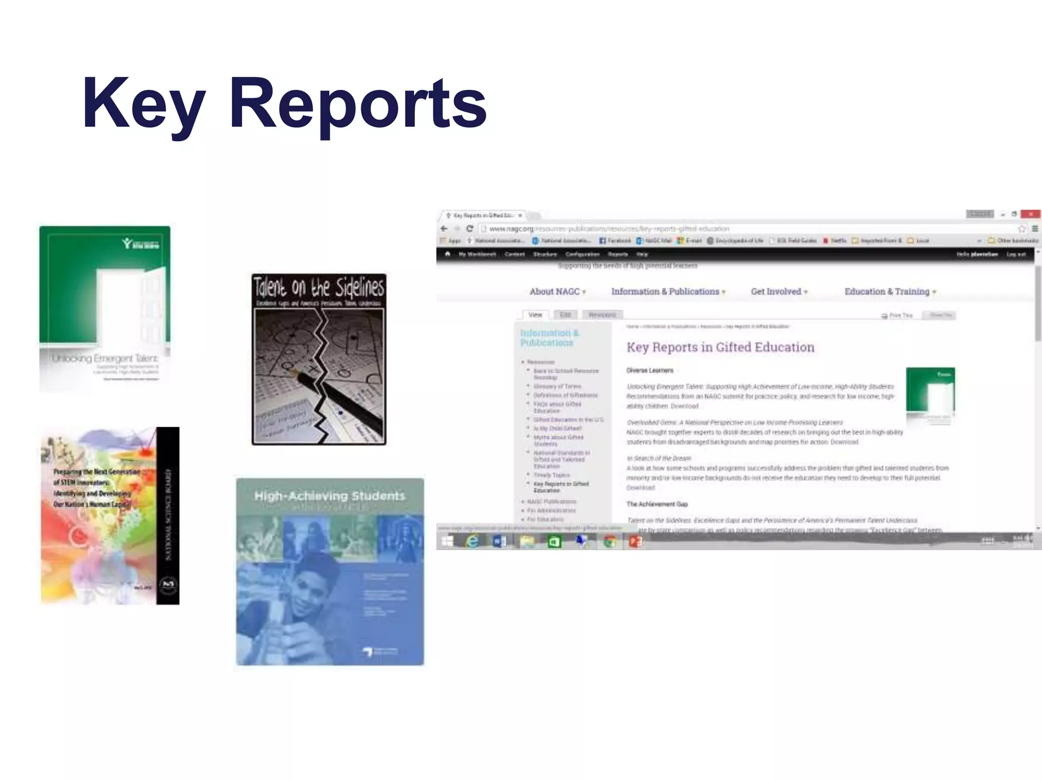 Key Reports
 