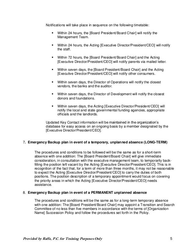 2015 06 03 Succession Policy Contingency Planning For Ceos