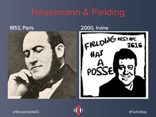 Haussmann & Fielding
1853, Paris 2000, Irvine
@StreamdataIO #Tech2Day	
  
 