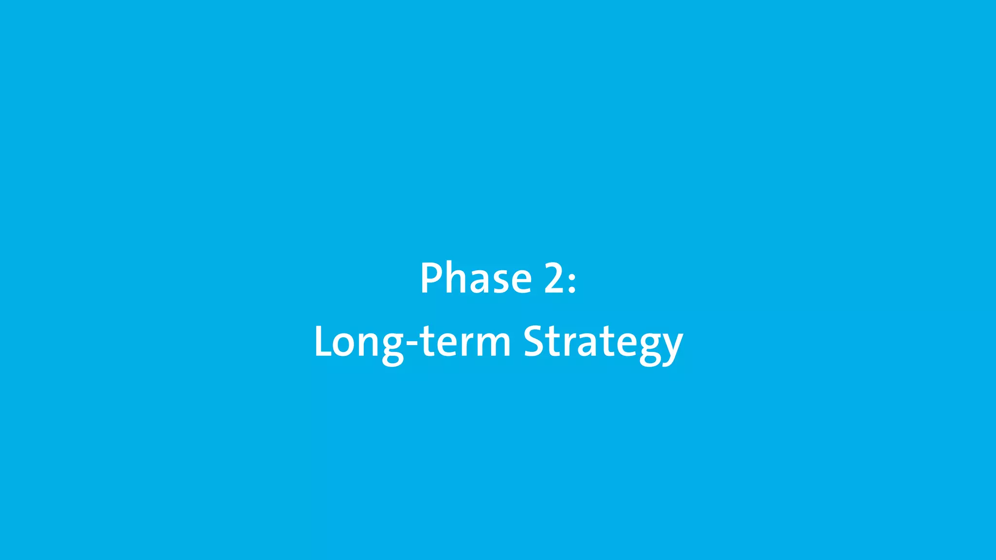 Phase 2:
Long-term Strategy
 