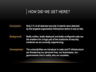 | HOW DID WE GET HERE?
 