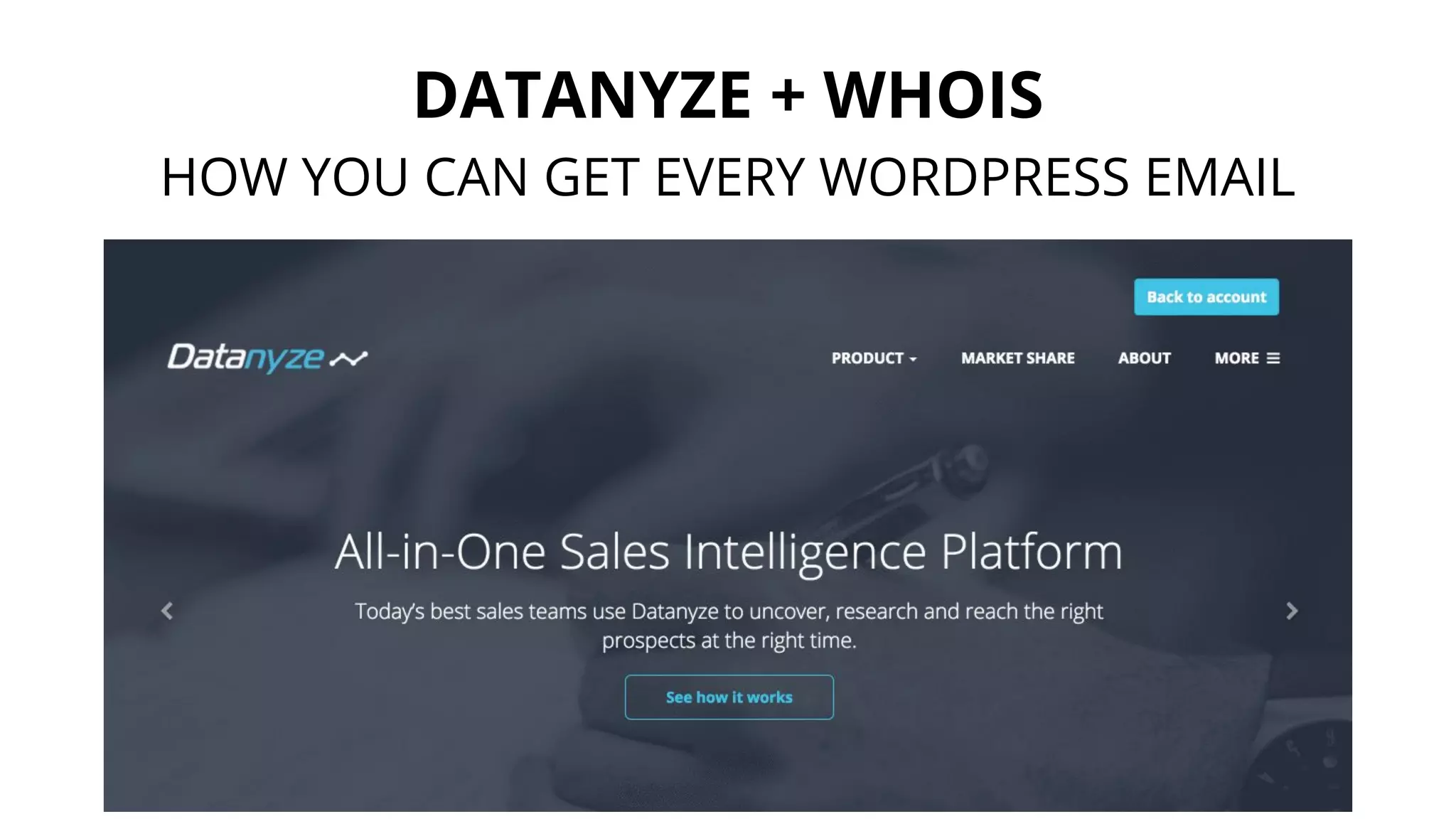 DATANYZE + WHOIS
HOW YOU CAN GET EVERY WORDPRESS EMAIL
 