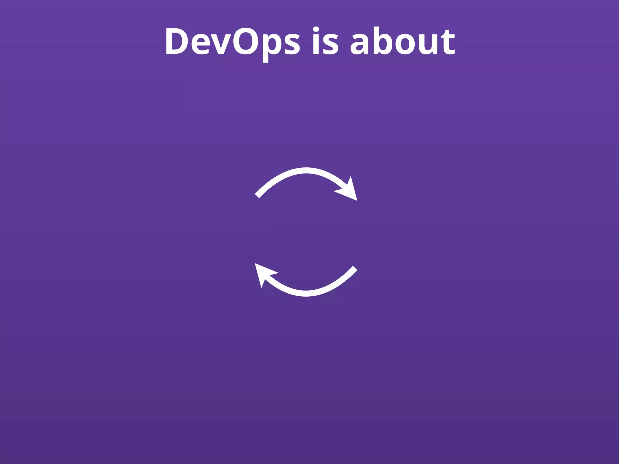 DevOps is about
 