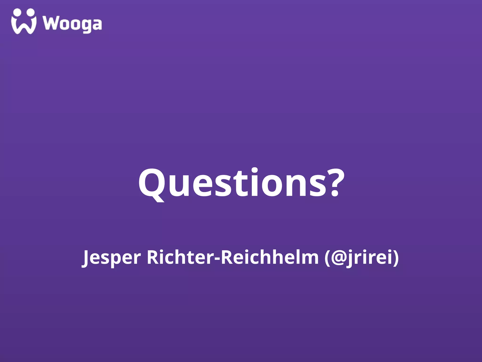 Questions?
Jesper Richter-Reichhelm (@jrirei)
 