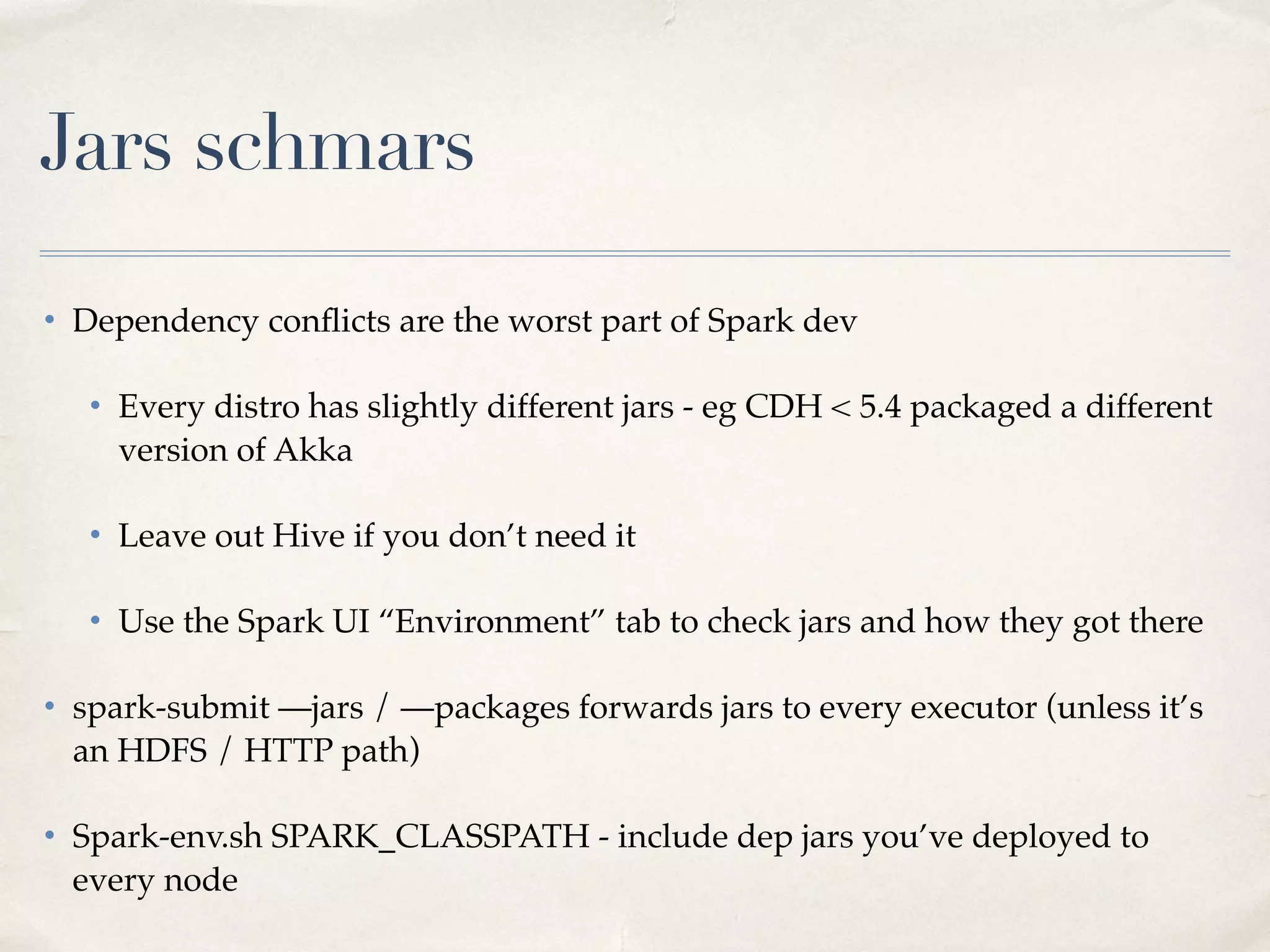Mesosphere DCOS
• Automates deployment to AWS,
Google, etc.
• Common API and UI, better cost
and control, cloud
• Load balancing and routing,
Mesos for resource sharing
• dcos package install spark
15
 