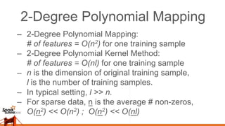 Kernel Methods vs Polynomial
Mapping
 