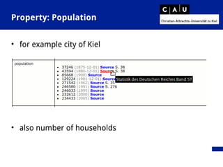 Property: Population
• for example city of Kiel
• also number of households
 