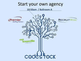 Start your own agency
10:50am / Ballroom A
 