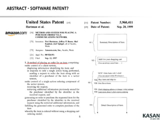 5
ABSTRACT - SOFTWARE PATENT?
1 click 특허 등록 시점
 