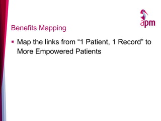 Managing benefits from projects - the NHS way - 23rd Sept 2015