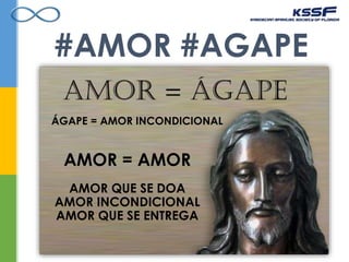 #AMOR #AGAPE
ÁGAPE = AMOR INCONDICIONAL
AMOR = AMOR
AMOR QUE SE DOA
AMOR INCONDICIONAL
AMOR QUE SE ENTREGA
 