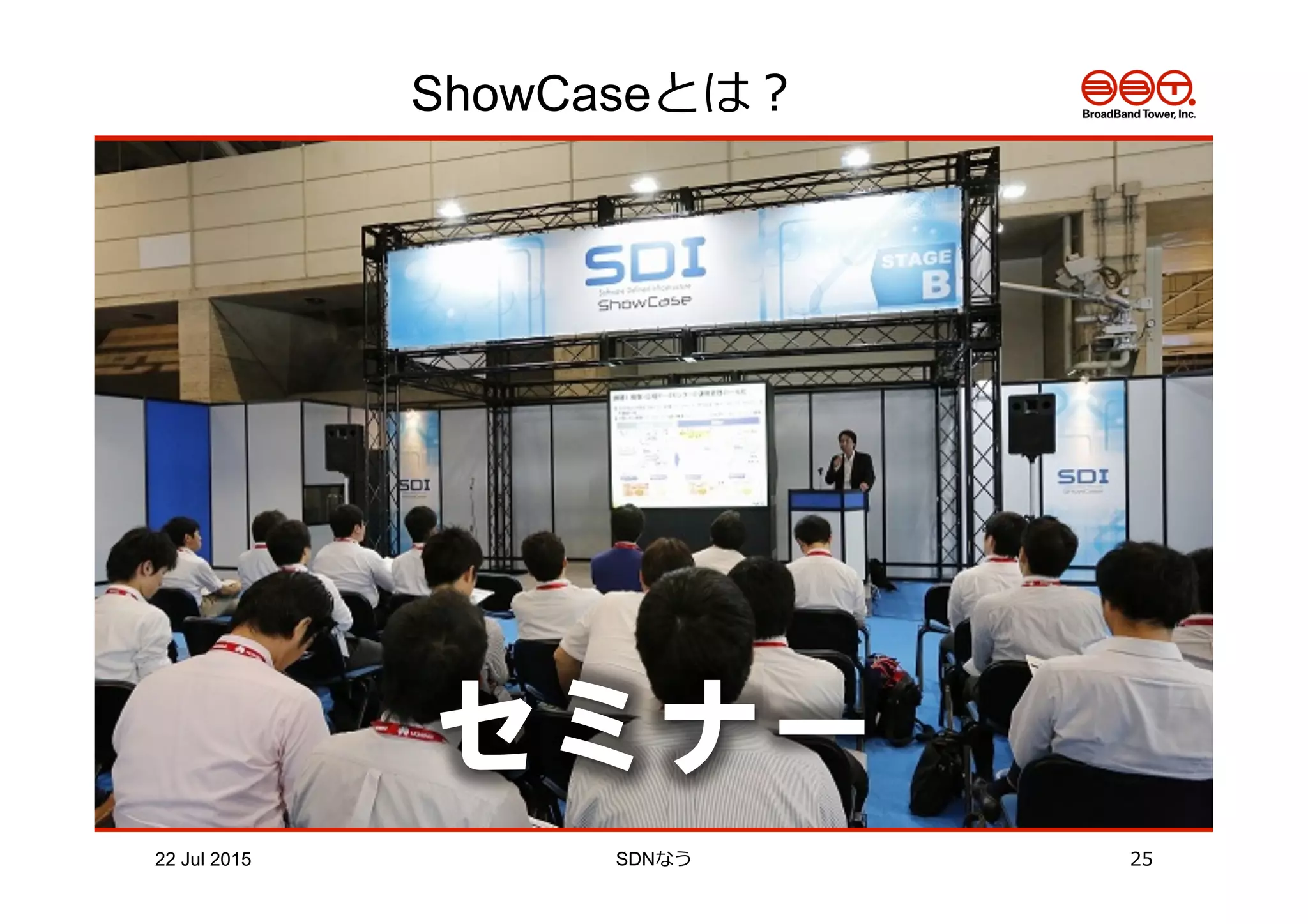 ShowCaseとは？
セミナー
22 Jul 2015 SDNなう 25
 