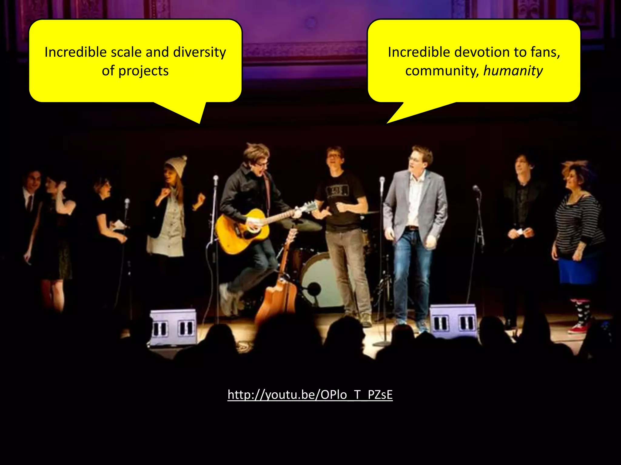 The strategy was written on
the public wiki, where it could
change easily, as needed.
The wiki became the strategy
Using this process, the
Smithsonian developed a
strategy, involving hundreds of
participants, in about 6 weeks
start-to-finish.
http://smithsonian-webstrategy.wikispaces.com/Strategy+--+Themes
It’s all self-documenting
 