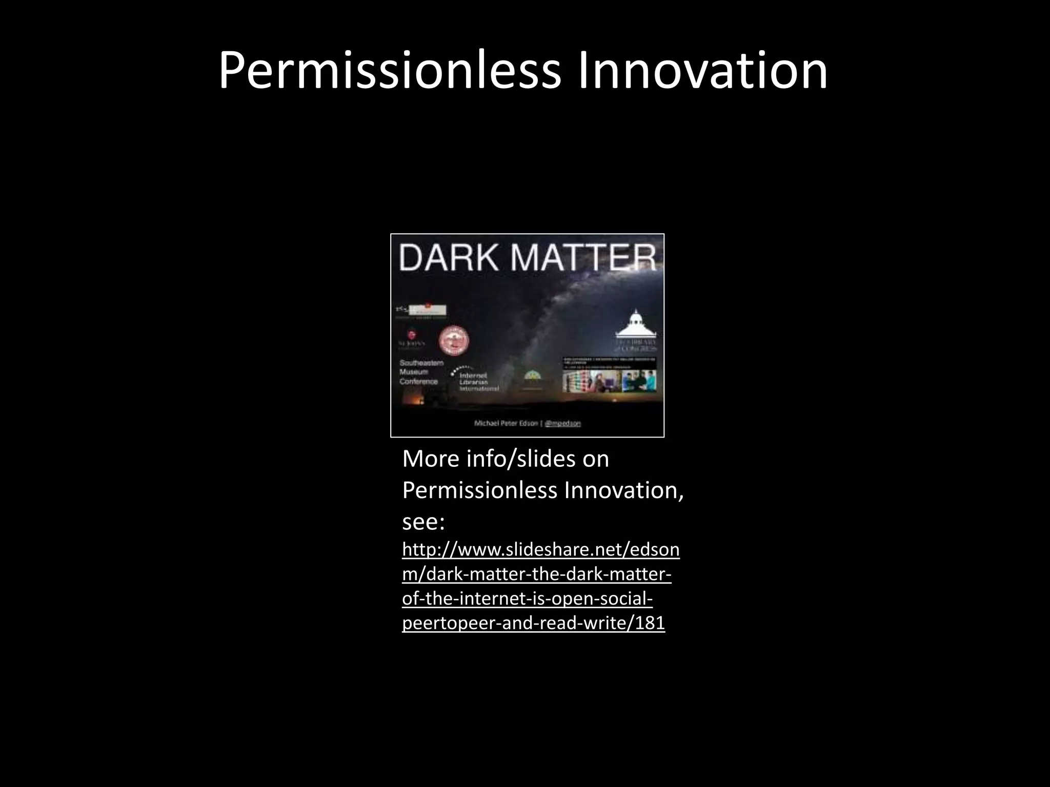 Permissionless Innovation
https://www.librarything.com/work/14343122
 