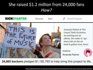 Story: http://www.npr.org/sections/allsongs/2015/02/23/385467504/10-tiny-desk-contest-entries-we-also-loved
Photo: Morgan McCloy for NPR http://tinydeskcontest.tumblr.com/post/113168039712/i-am-fantastic-negrito-there-is-only-one
"More than ever, we are a creative culture…There's an
incredible wealth of talent out there waiting to be
discovered.” Bob Bolien, NPR
 