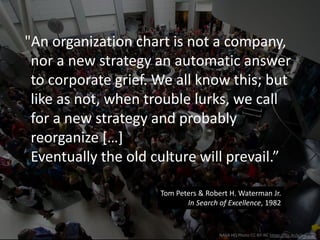 NASA HQ Photo CC-BY-NC https://flic.kr/p/adDe8D
“Virtually all major for-profit
corporations, threatened with
rapid technological change
and mounting international
competition, develop strategic
plans.”
Michael M. Kaiser
Strategic Planning in the Arts , 1995
 