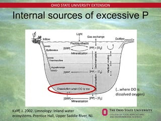 OHIO STATE UNIVERSITY EXTENSION
Kalff, J. 2002. Limnology: Inland water
ecosystems. Prentice Hall, Upper Saddle River, NJ.
Internal sources of excessive P
(…where DO is
dissolved oxygen)
 