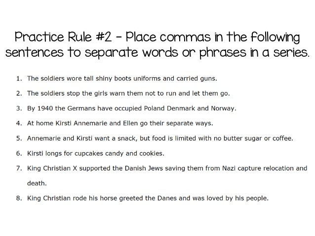 grammar skills comma rules where to place commas