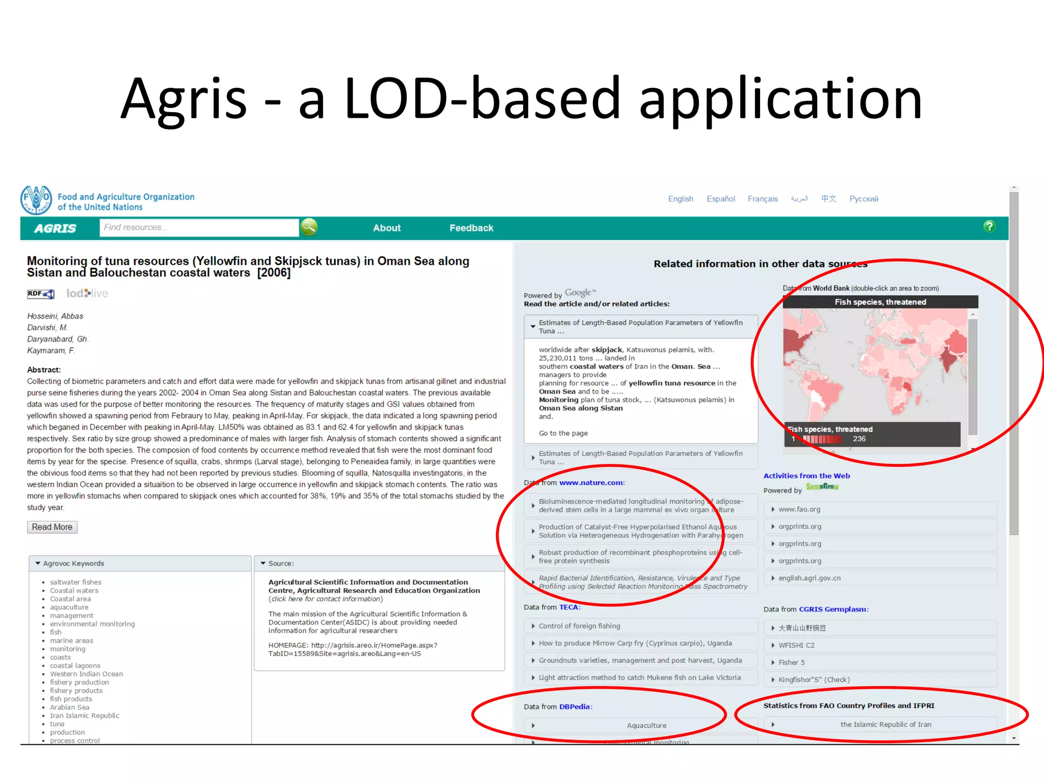 Agris - a LOD-based application
 