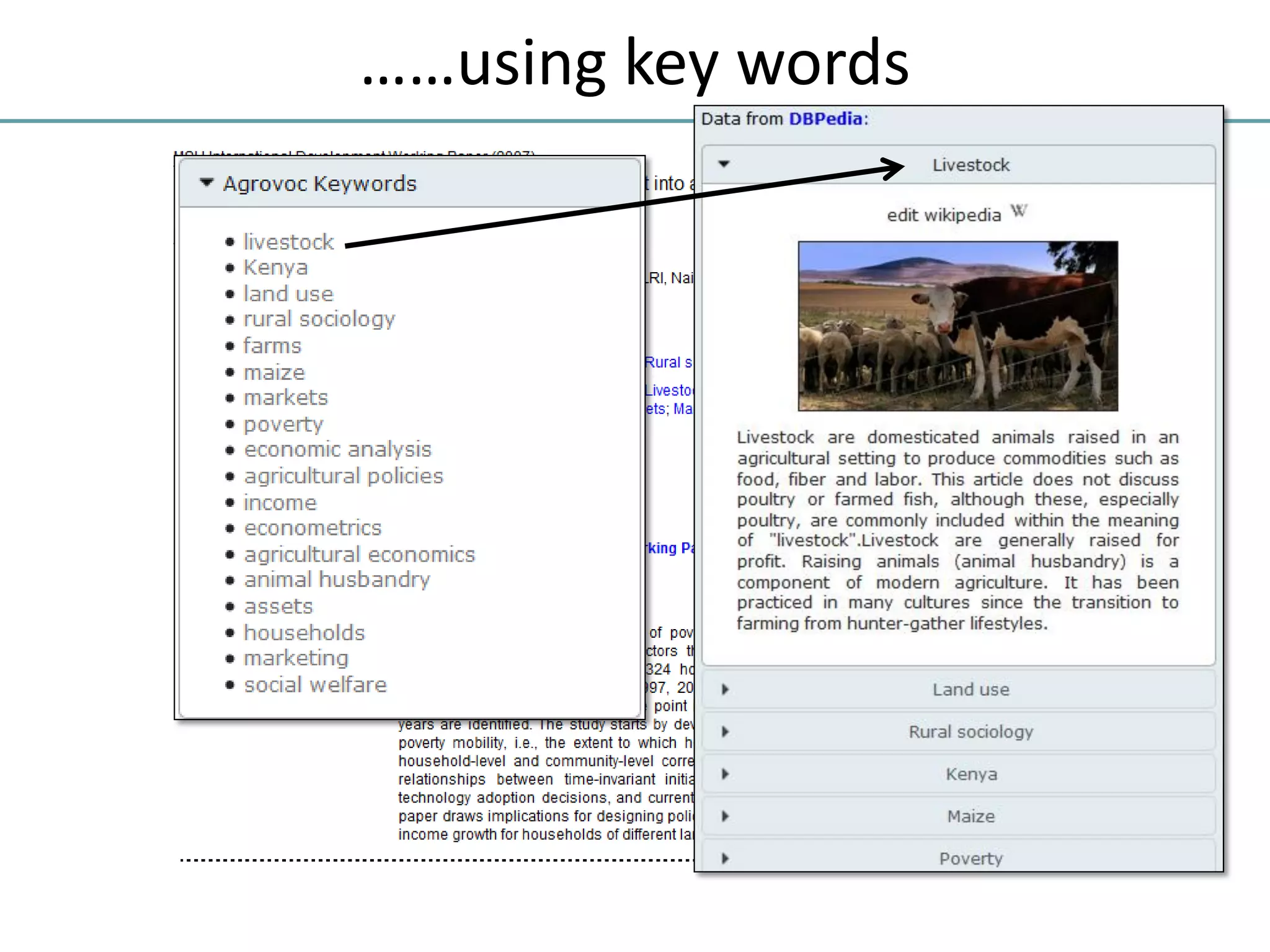 ……using key words
 