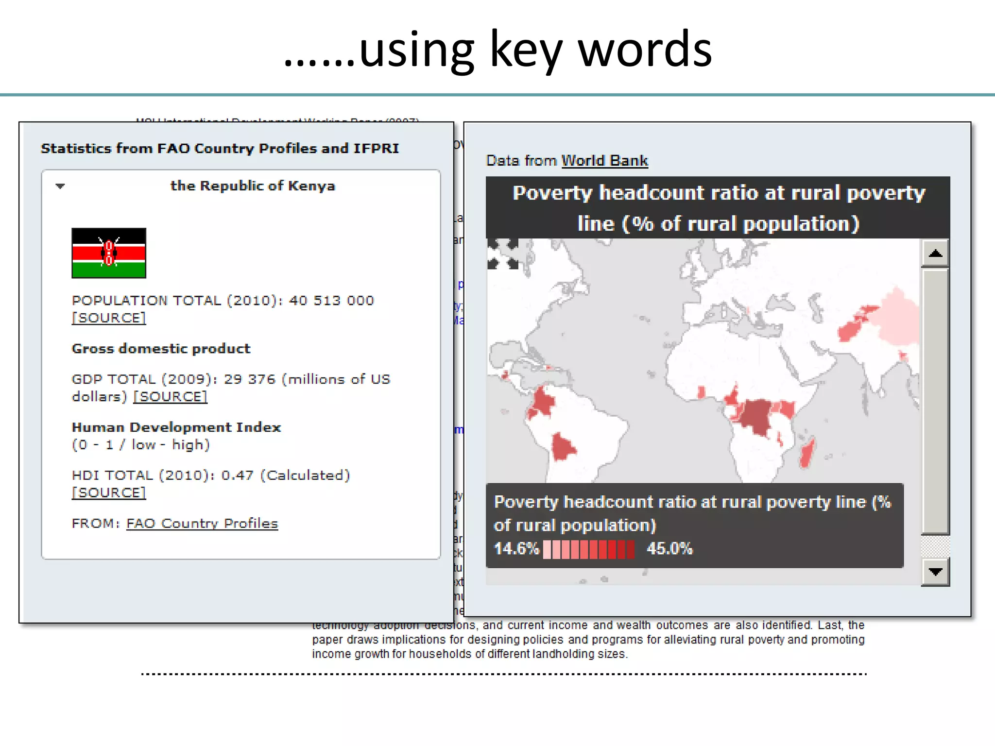 ……using key words
 