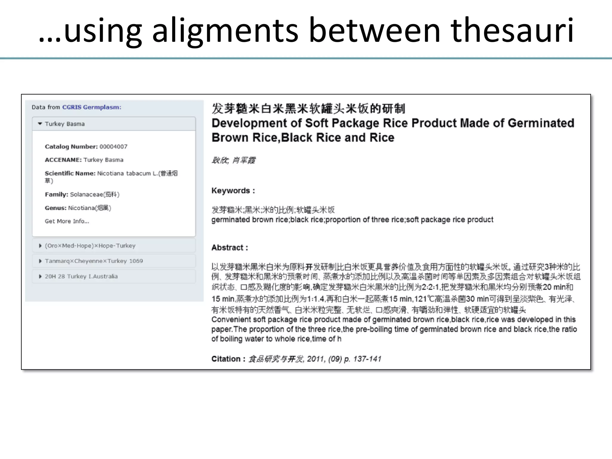 …using aligments between thesauri
 
