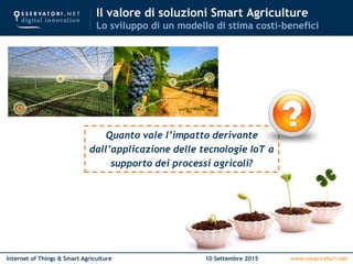 www.osservatori.netInternet of Things & Smart Agriculture 10 Settembre 2015
Quanto vale l’impatto derivante
dall’applicazi...