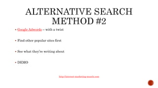 Alternative Keyword Research Methods