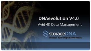 Avid 4K Data Management
DNAevolution V4.0
 
