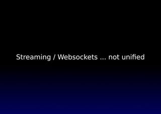 Streaming / Websockets ... not uniﬁed
 
