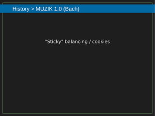 42/116
2015
History > MUZIK 1.0 (Bach)
"Sticky" balancing / cookies
 