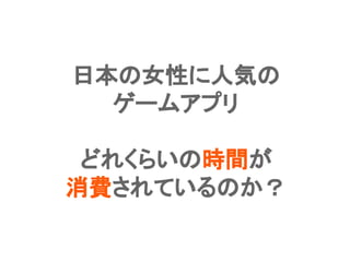 Confidential l Property of App Annie l Do Not Disclose l © App Annie 201415
日本の女性に人気の
ゲームアプリ
どれくらいの時間が
消費されているのか？
 