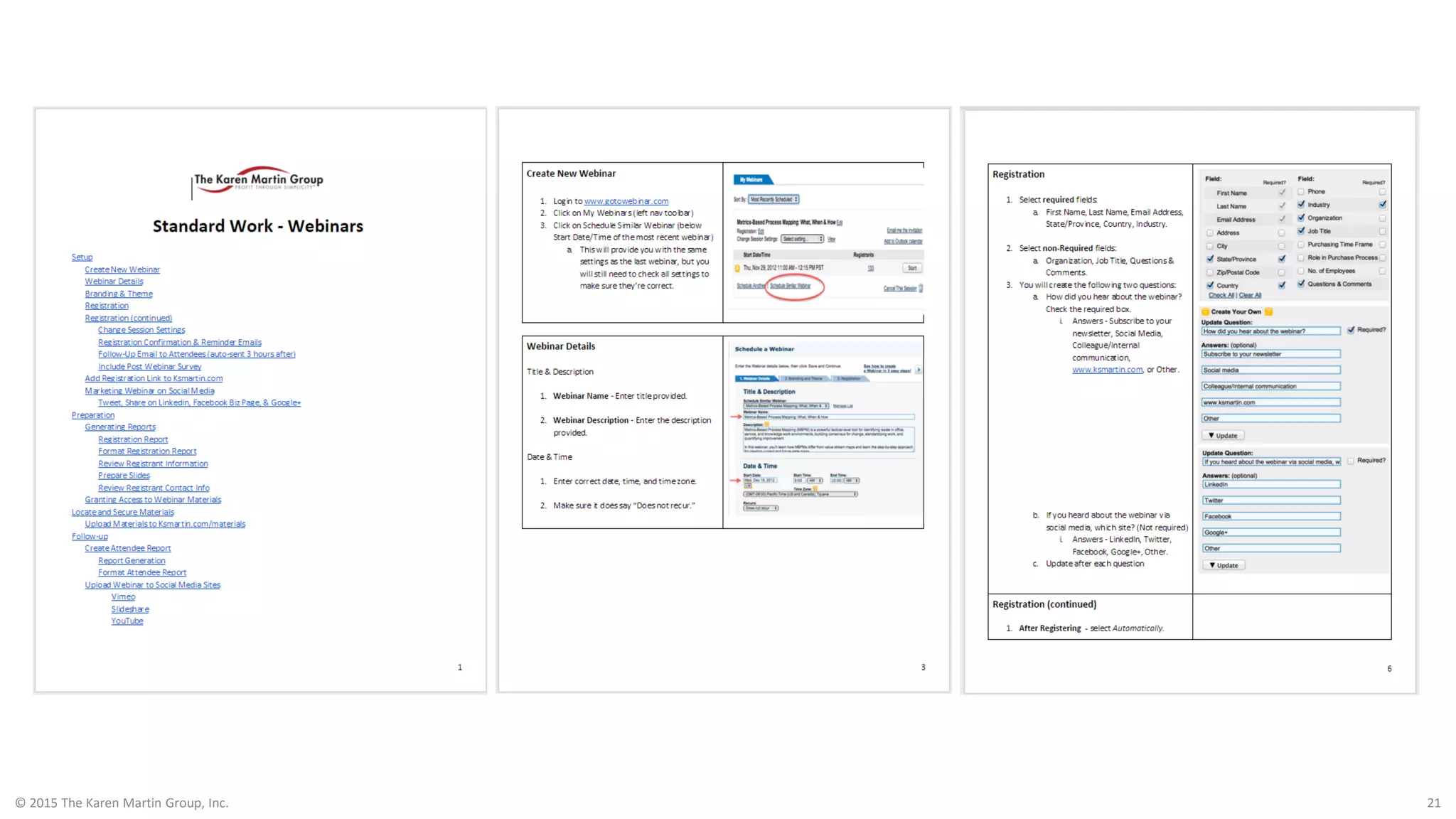 © 2015 The Karen Martin Group, Inc. 21
 