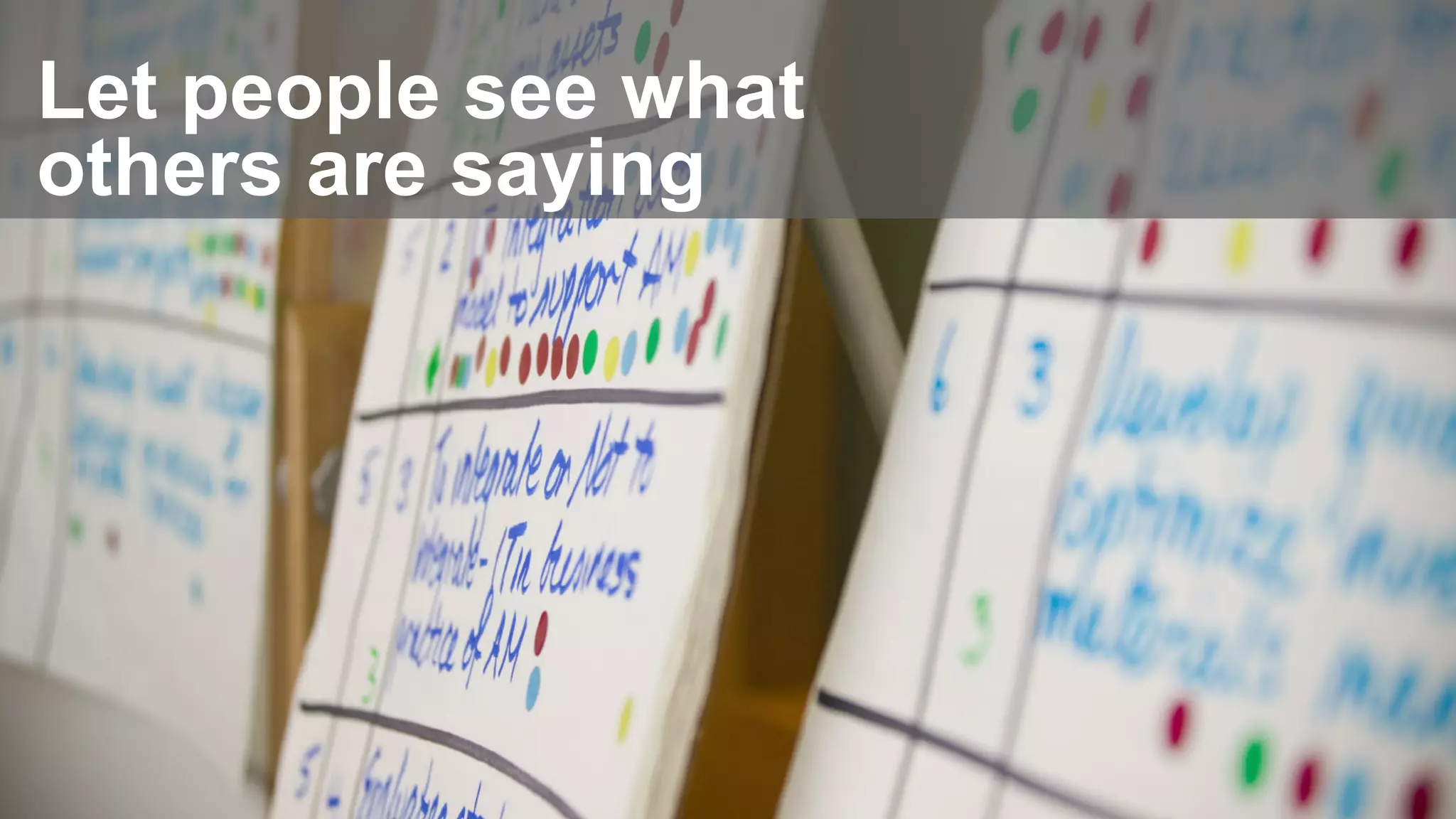 Let people see what
others are saying