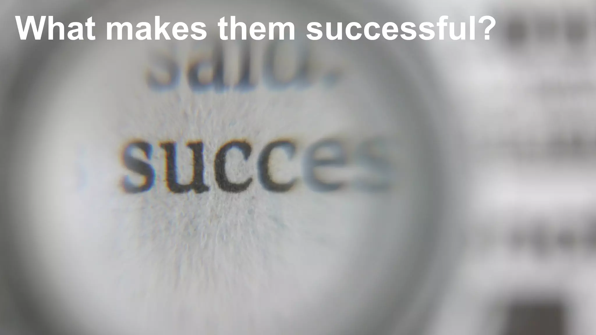 What makes them successful?