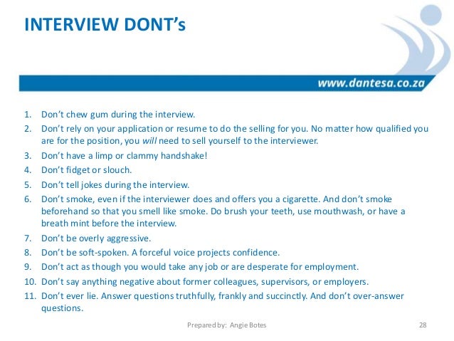 how to act during an interview