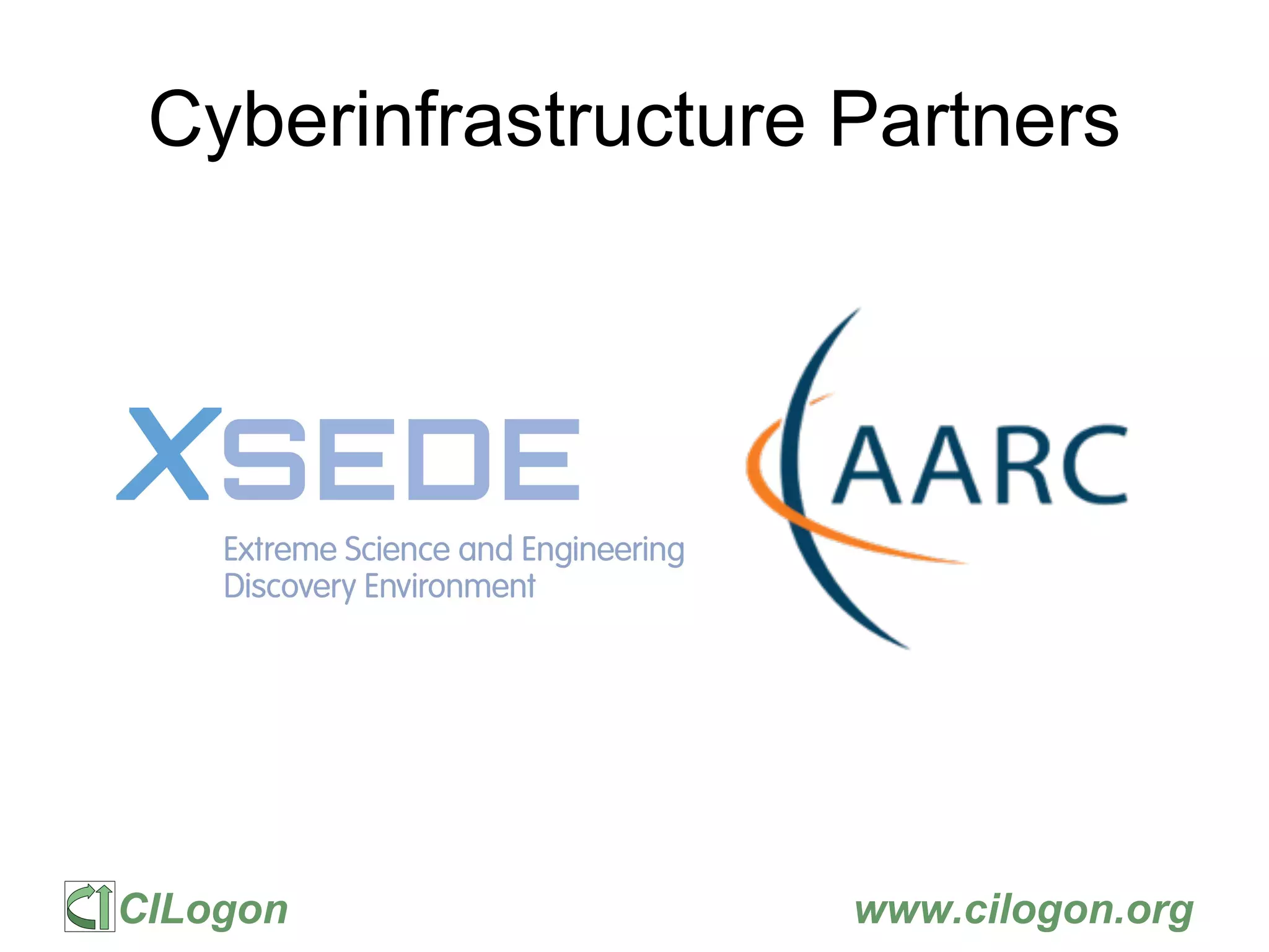 CILogon www.cilogon.org
Cyberinfrastructure Partners
 