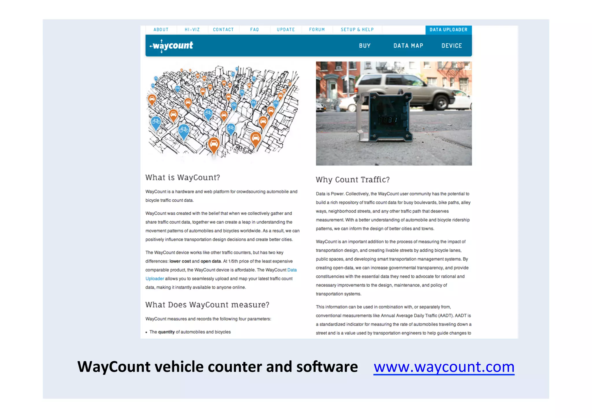 WayCount	
  vehicle	
  counter	
  and	
  soware	
  	
  	
  	
  www.waycount.com	
  	
  
 