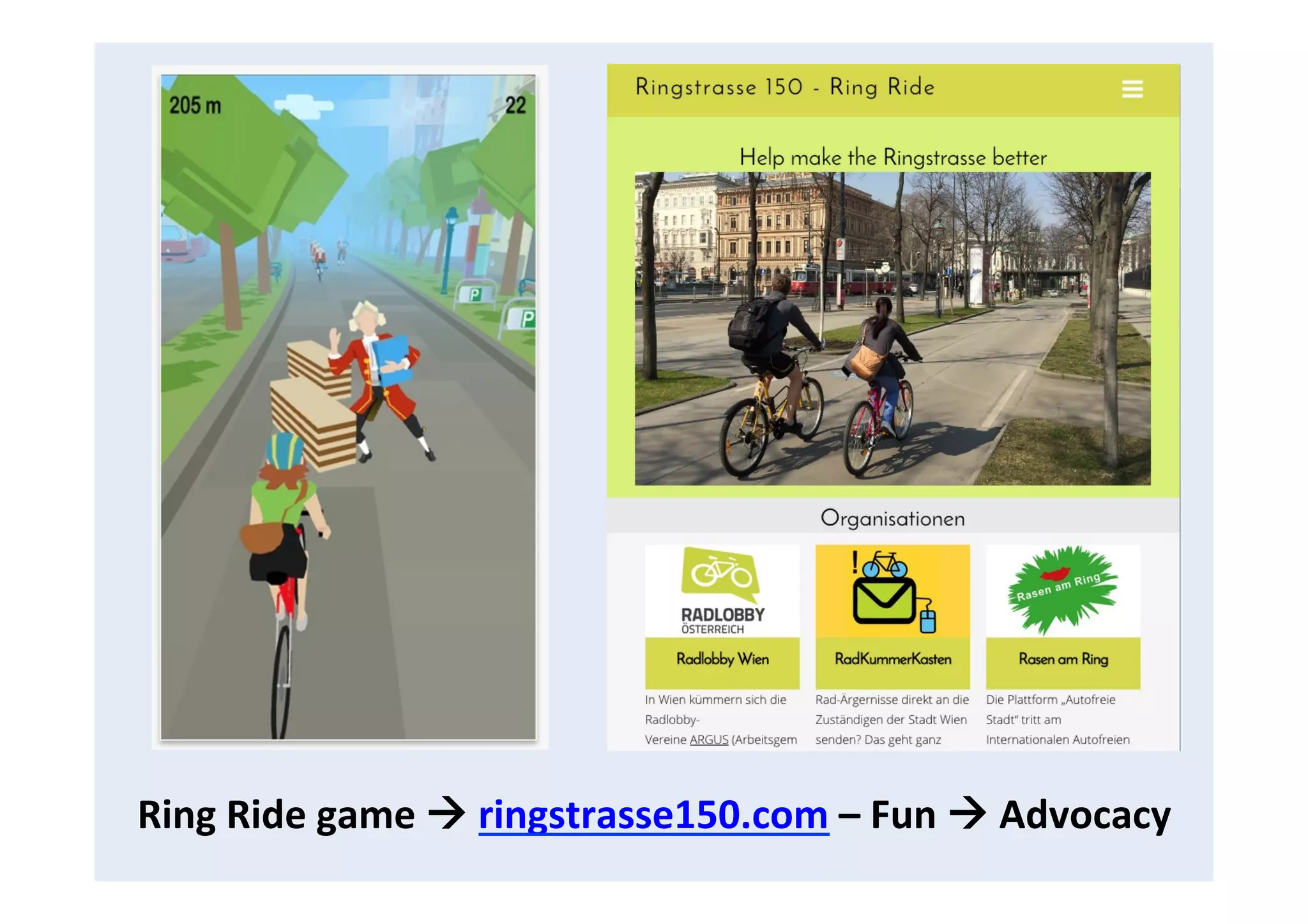 Ring	
  Ride	
  game	
  !	
  ringstrasse150.com	
  –	
  Fun	
  !	
  Advocacy	
  
 