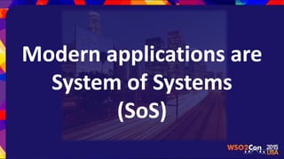 Modern applications are
System of Systems
(SoS)
 