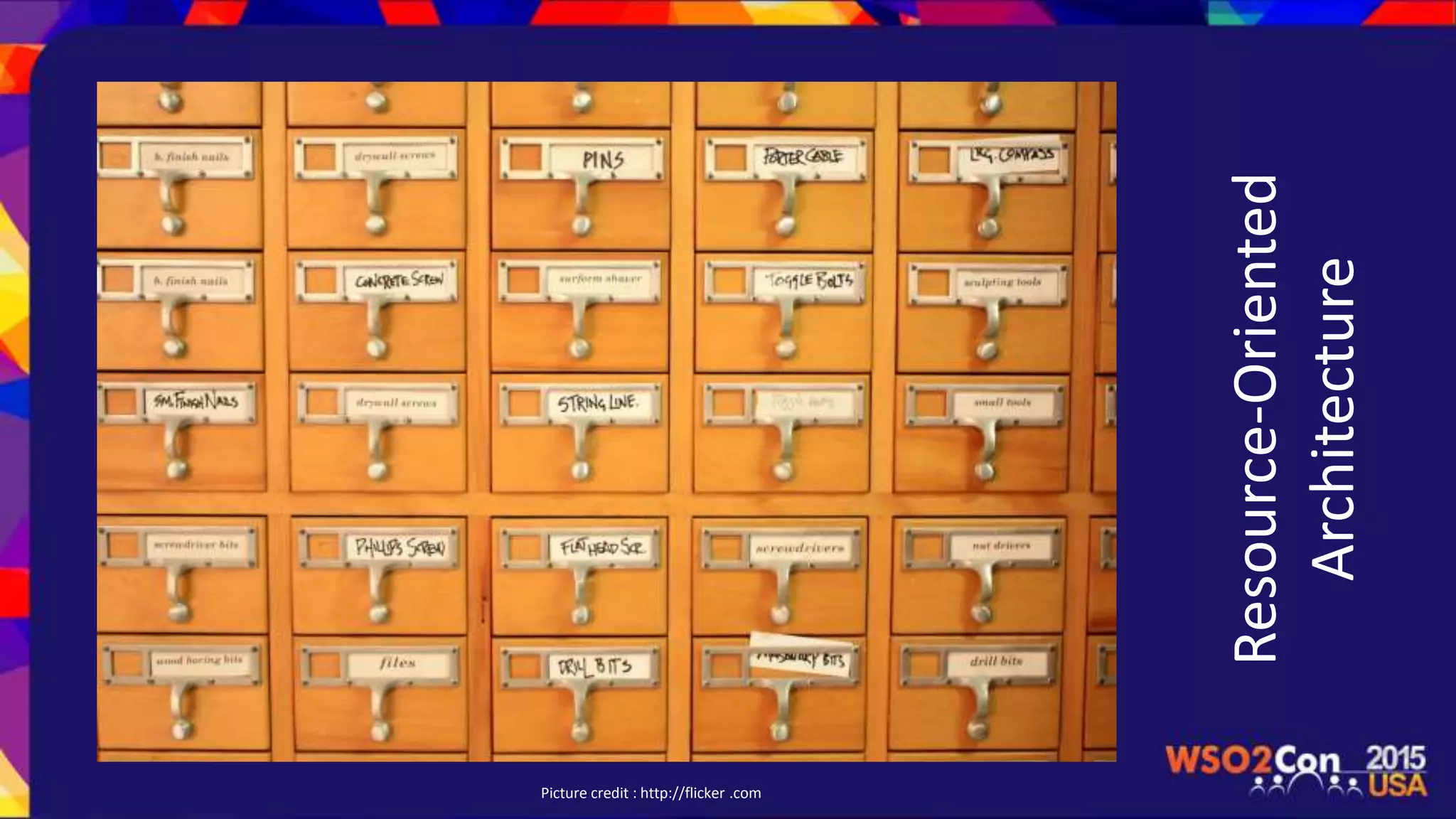 Resource-Oriented
Architecture
Picture credit : http://flicker .com
 