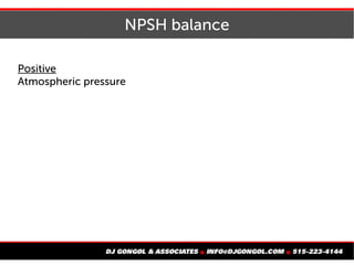 NPSH balance
Positive
Atmospheric pressure
 